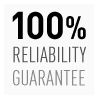 100% reliability guarantee logo