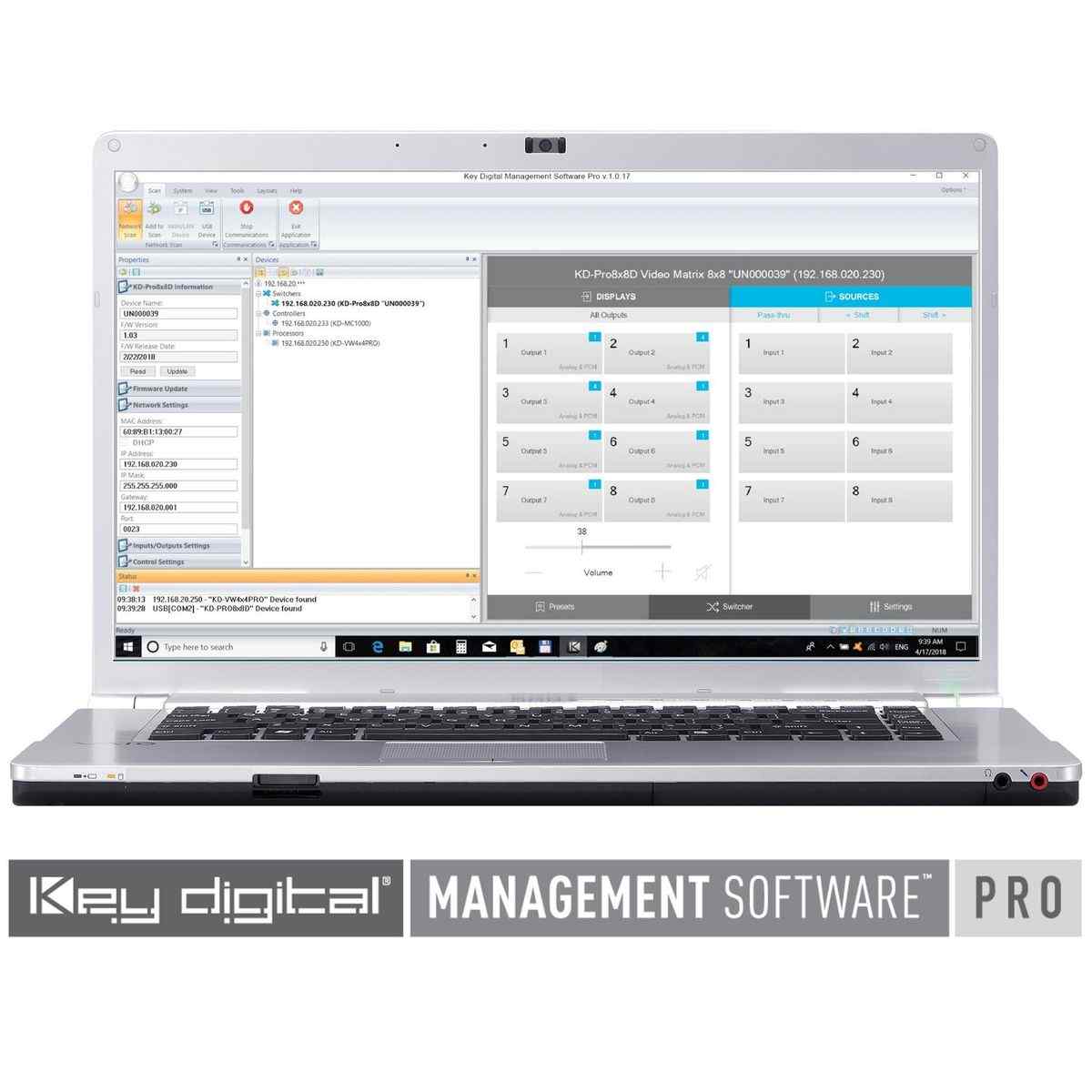 Thumbnail of KDMS™ Pro software user interface for Key digital products