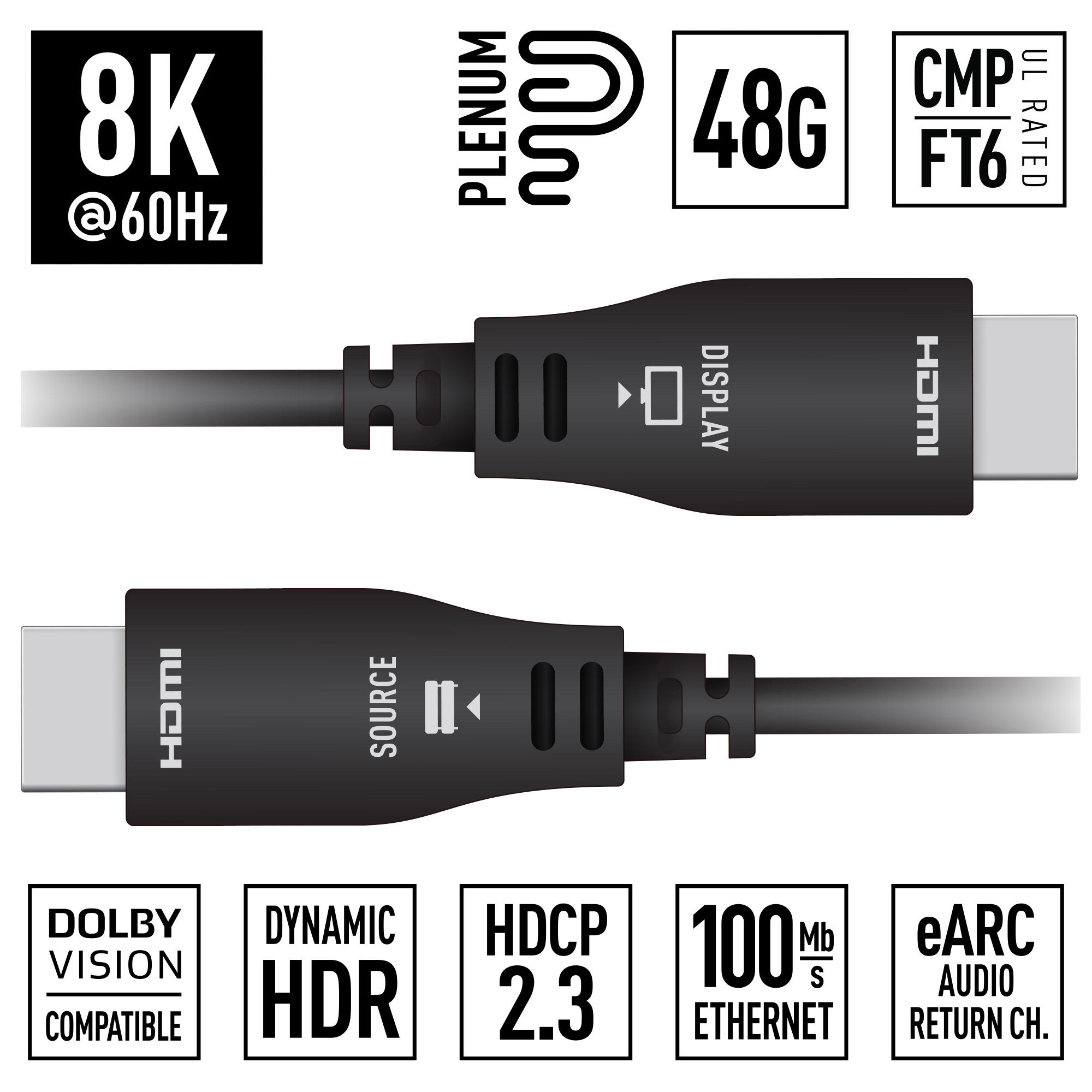 Thumbnail of KD-AOCH33P Plenum Active Optical 8K cable
