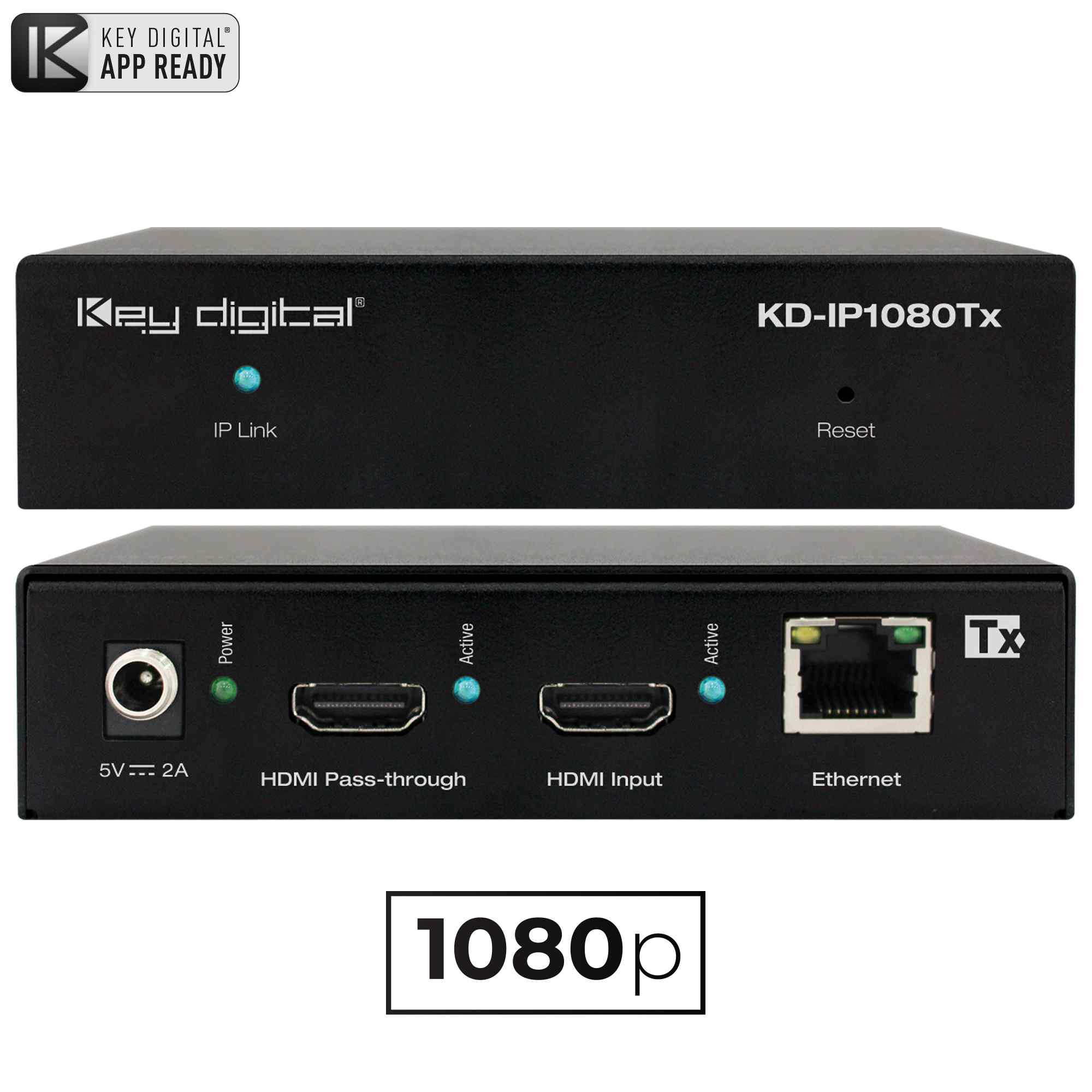 Thumbnail of Key Digital HDMI over IP transmitter Front and rear view