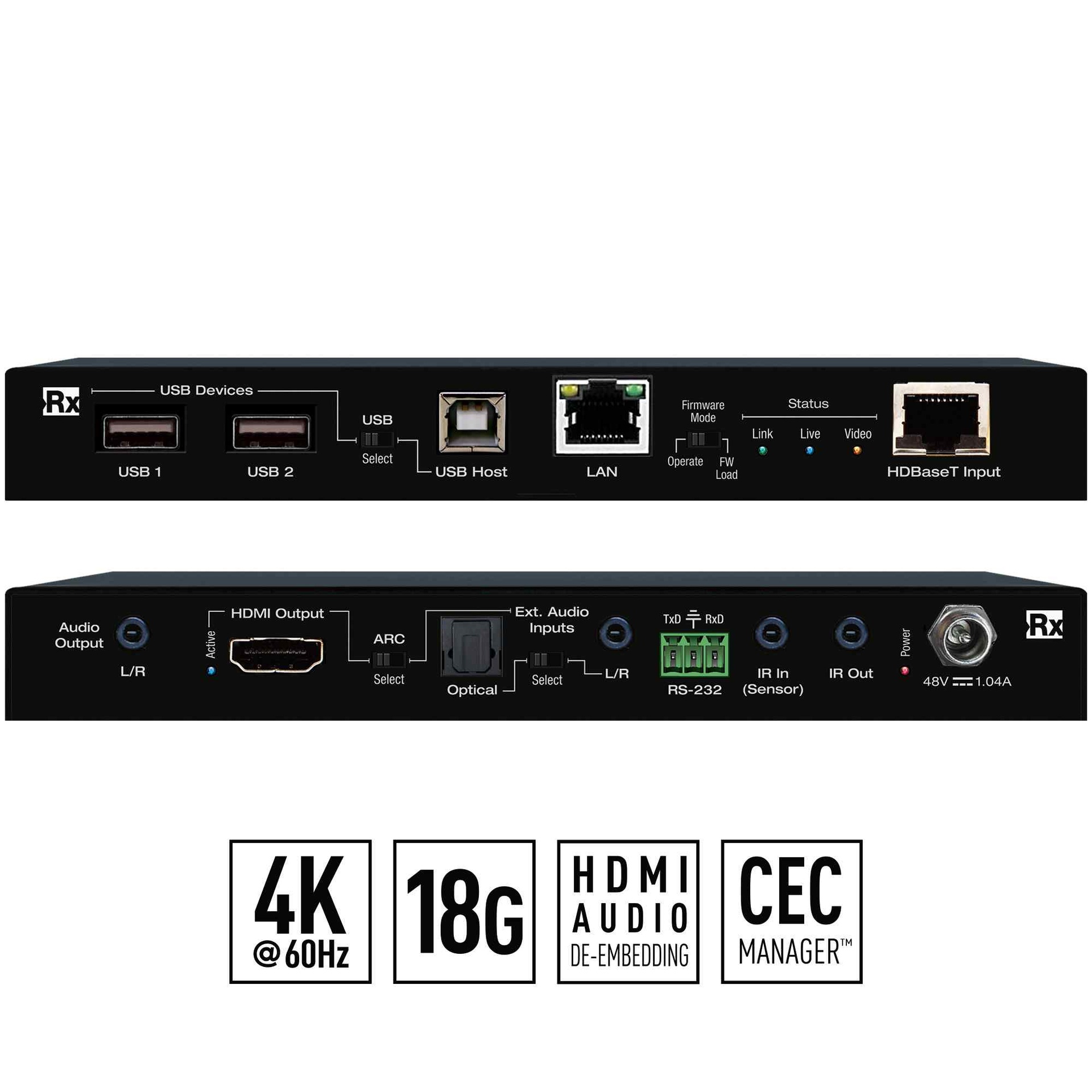 KD hdbase receiver front and rear