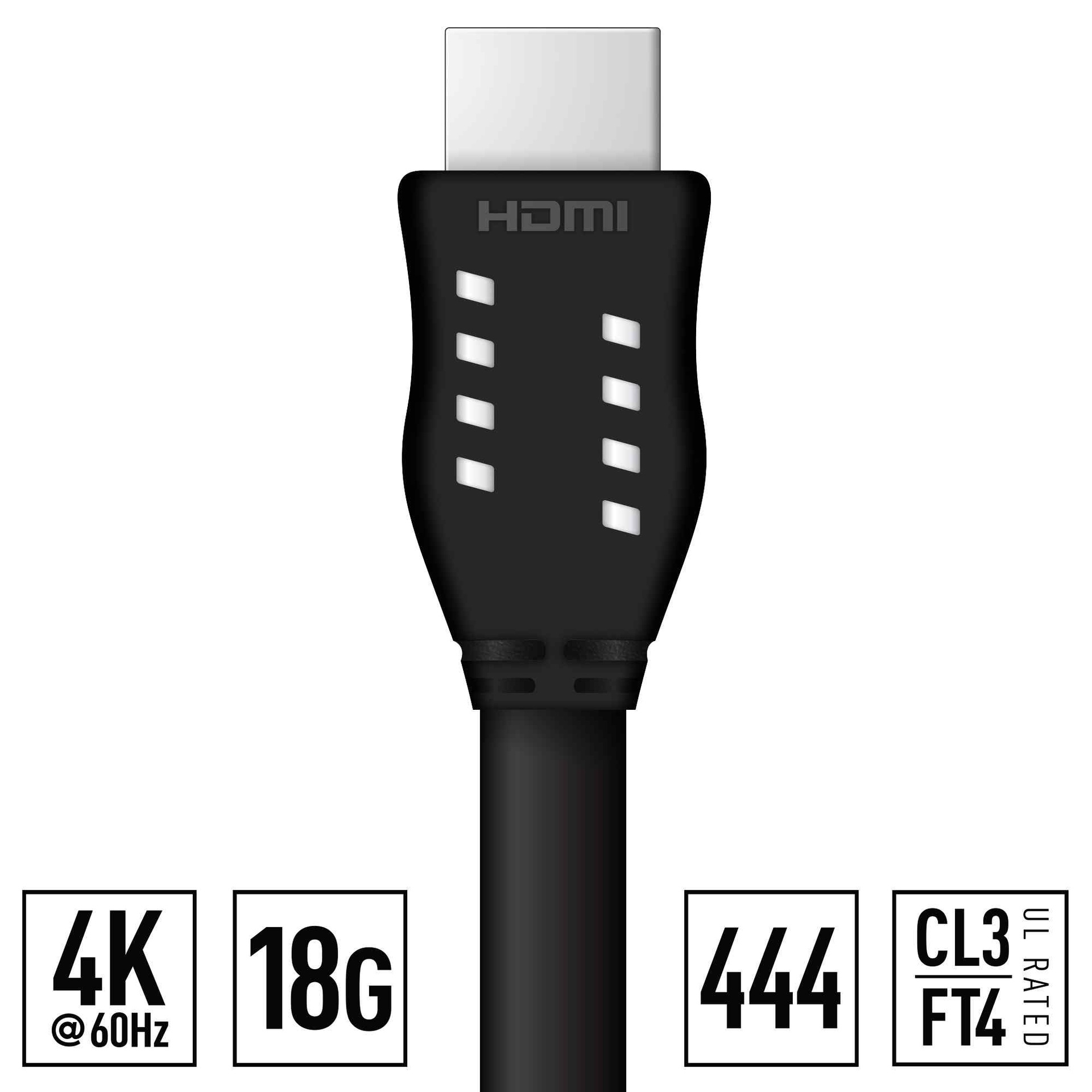 Key Digital 4k certified HDMI cable rear view