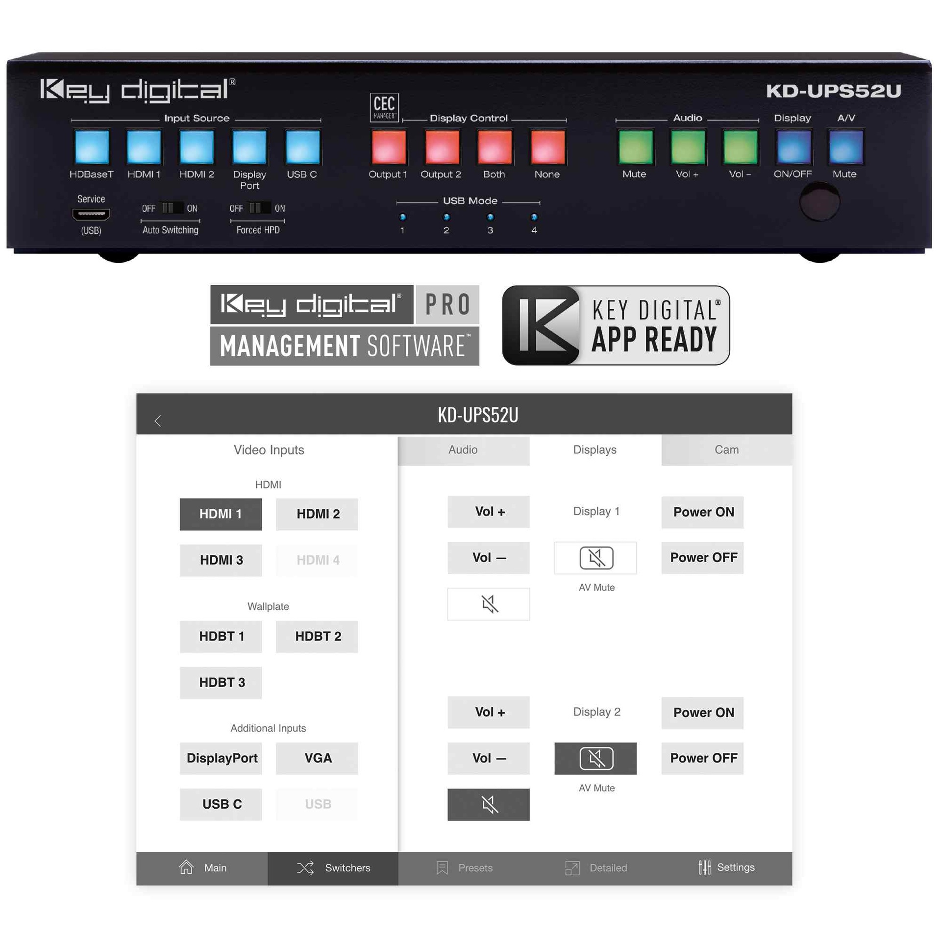 Key Digital usb c switcher Front  View