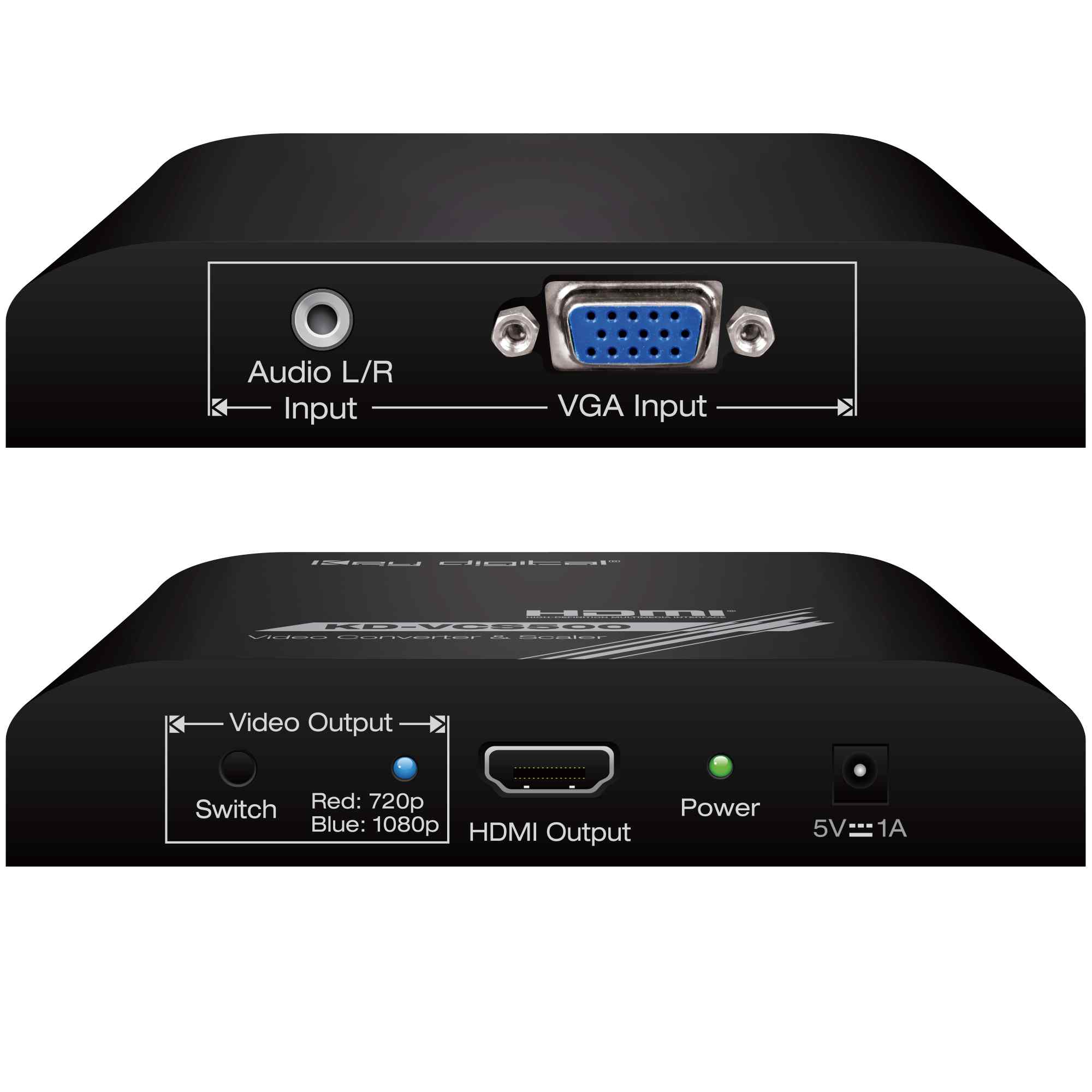 key digital hdmi converters front and rear
