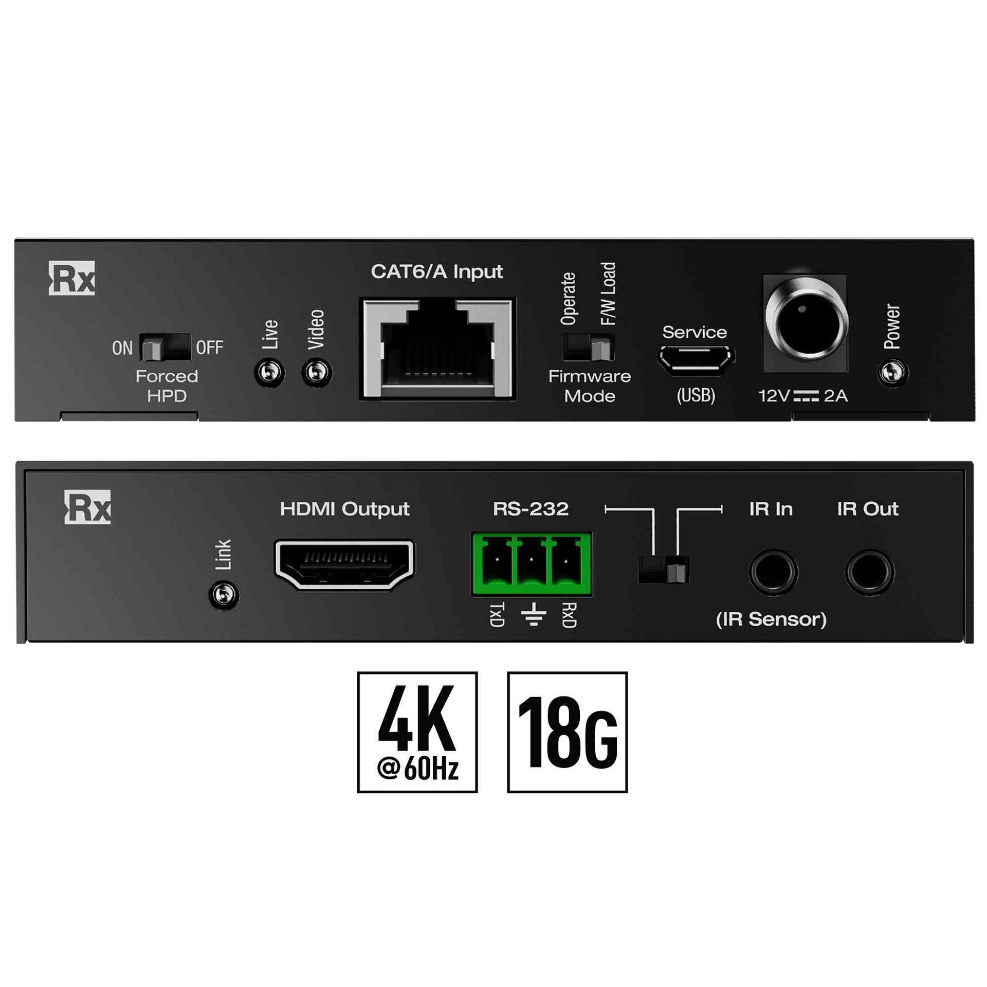 hdmi over cat6 extender rear