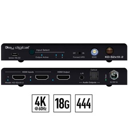 Key Digital hdmi 2 input 1 output Front and rear View