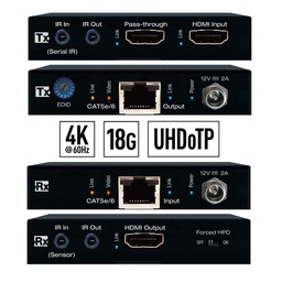 4K HDMI extender Tx + Rx set front and rear