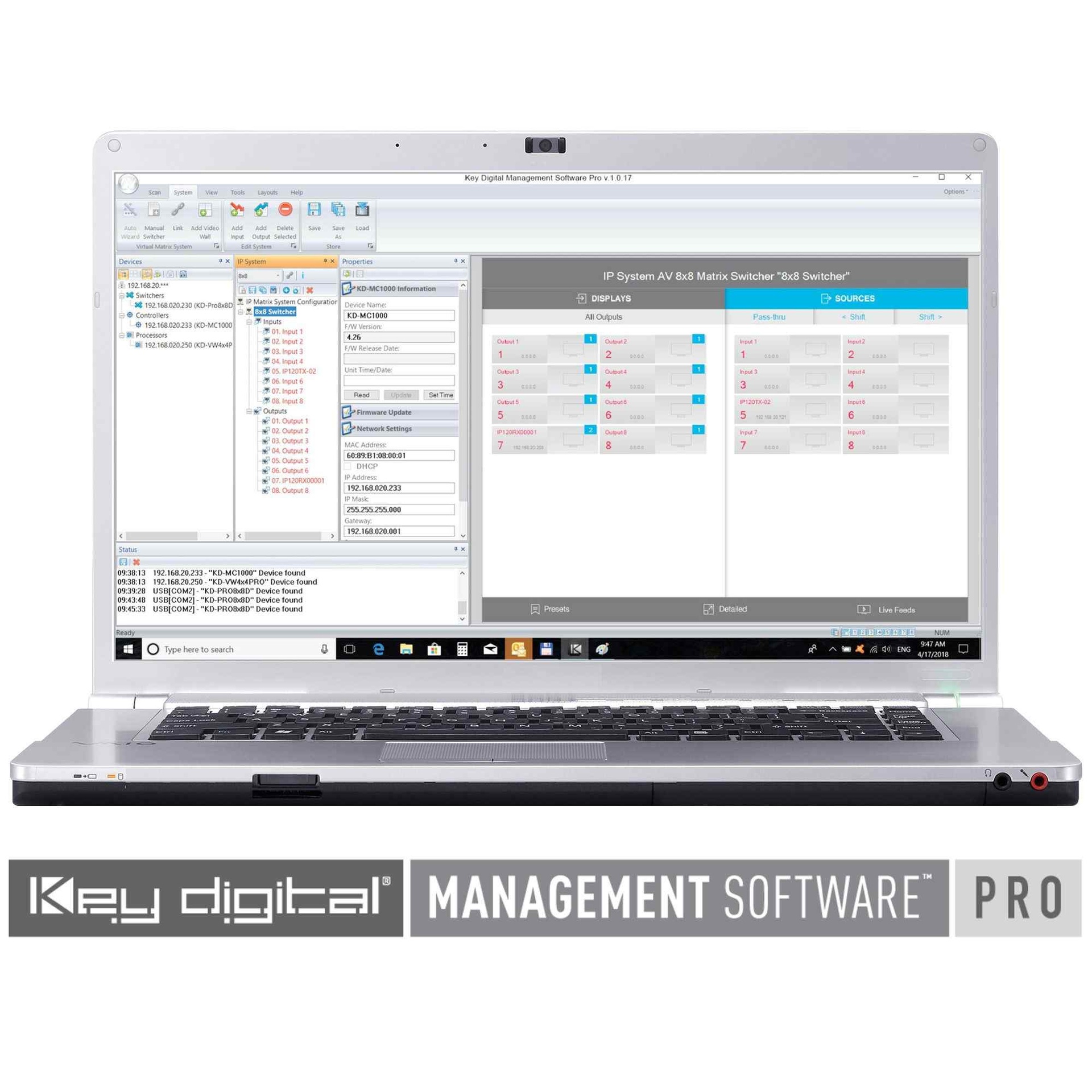 Key Digital KDMS™ Pro software user interface