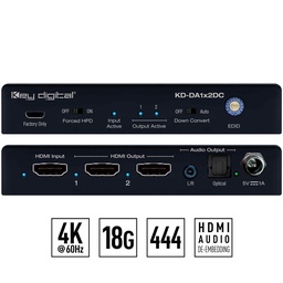 Key Digital hdmi audio splitter front and rear view