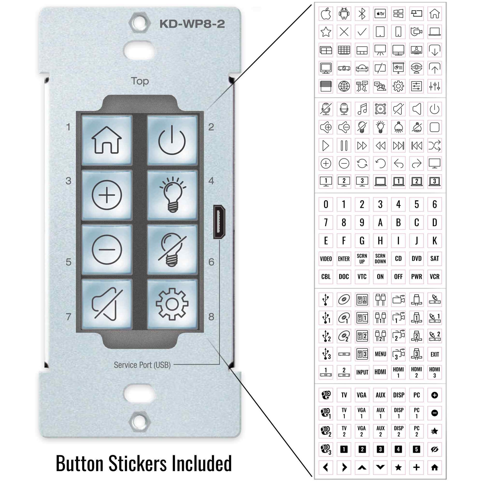 KD-WP8-2 Customizable Buttons