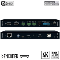 Key Digital av over ip encoder front and rear view