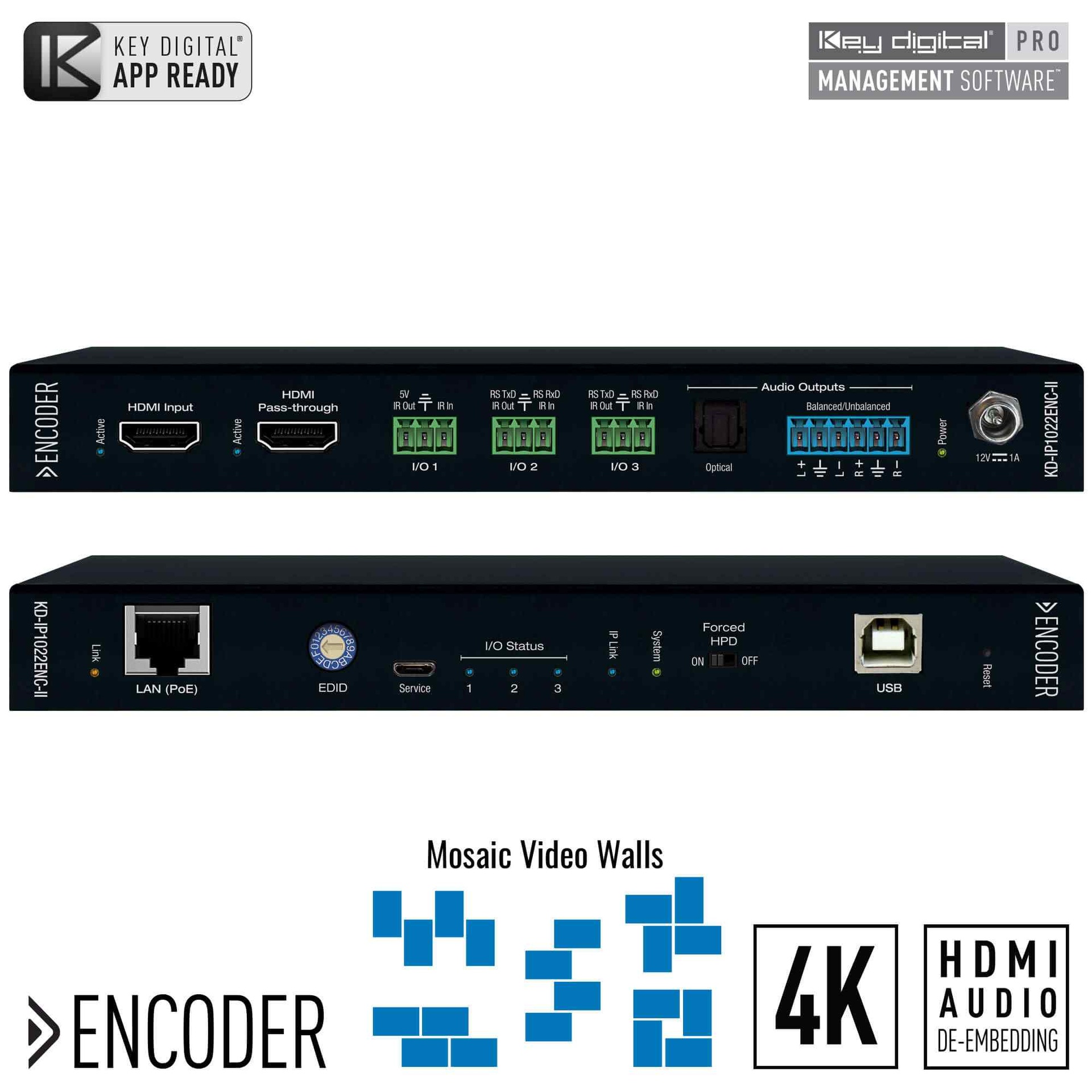 Key Digital hdmi pass through front and rear view