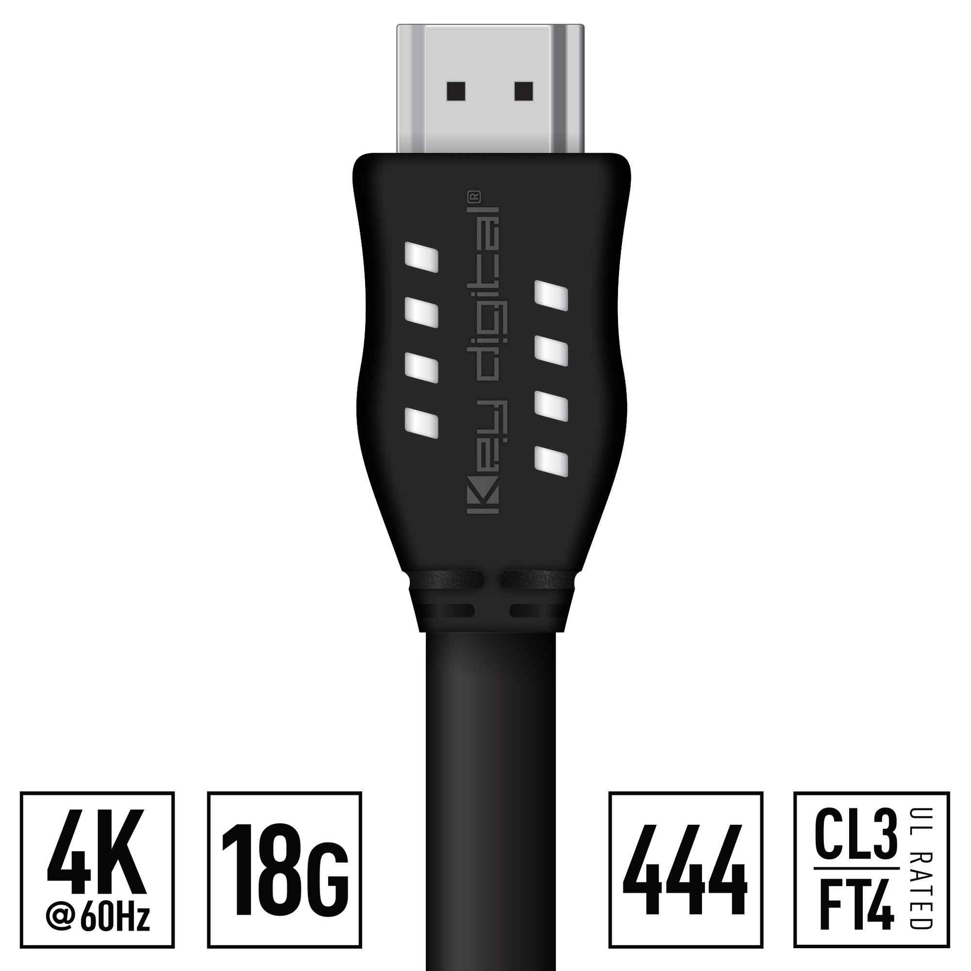 Key Digital long hdmi cable 4k Rear View