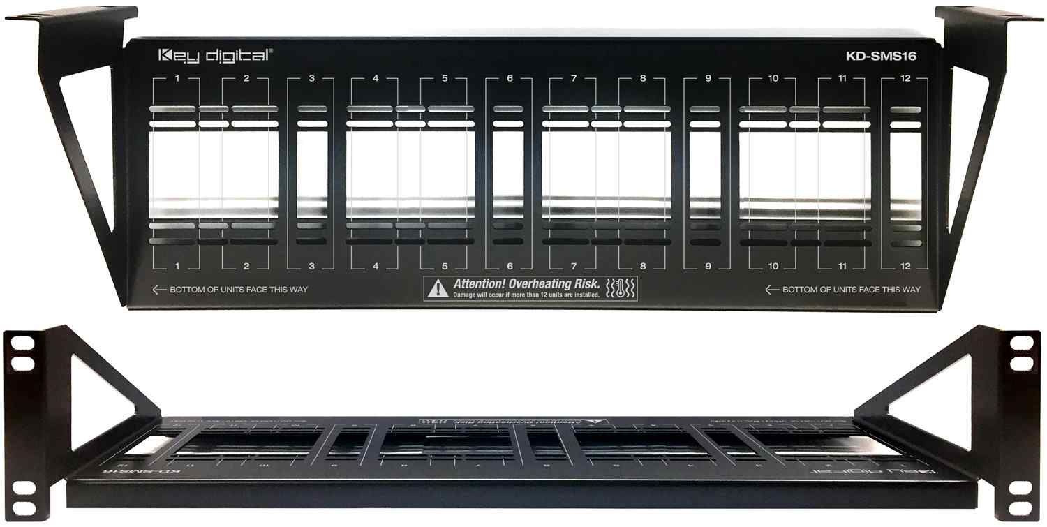 Key digital rack shelf Front and Aerial View